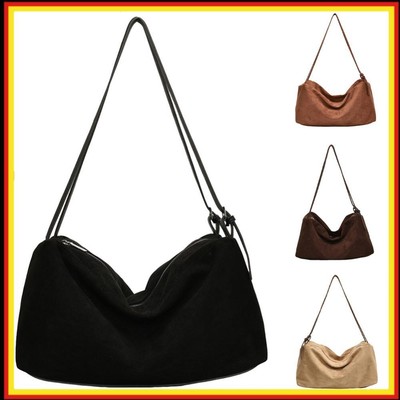 Women Slouchy Hobo Bag Zipper Frosted PU Large Tote Bag Underarm Bag for Travel