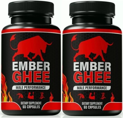 (2 Pack)Ember Ghee ed Pills for Men EmberGhee Advanced Male Health Capsules 60ct