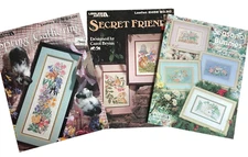 3 Cross Stitch Leaflets Seasonal Bunnies Spring Secret Friends Leisure Arts