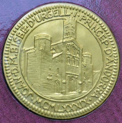 ANDORRA 25 Diners 1989 Silver BU 'Millennium - The Bishop of Sala