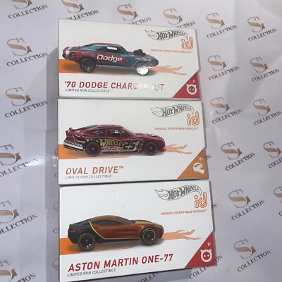 Hot Wheels ID Cars Aston Martin One-77 Oval Drive 70 Dodge Charger R/T Lot 3