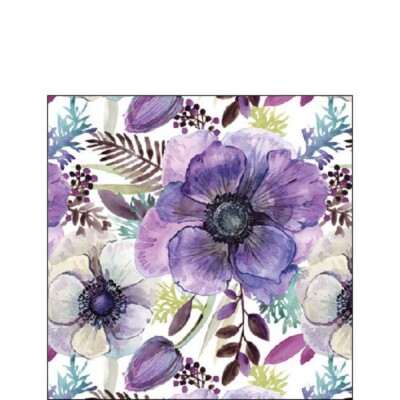 AMBIENTE COCKTAIL SERVIETTEN - 25cm/3lagig - 4er oder 20er Pack - PURPLE DREAM - C2025.11