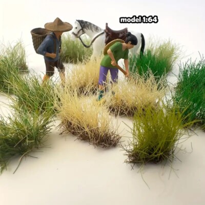 12mm Static Grass Tufts Realistic Bush Clumps HO Scale Model Train Scenery Decor