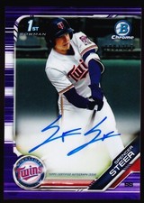 Spencer Steer Twins 2019 Bowman Chrome 1st Draft CDA-SST Purple AUTO /250 REDS