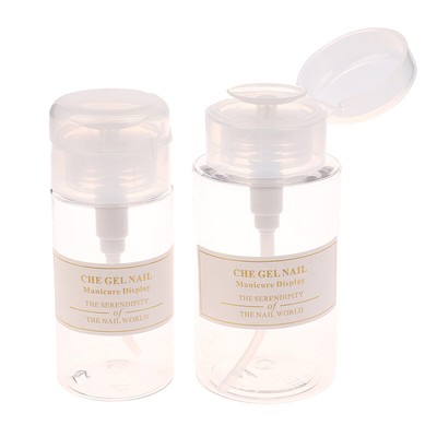 Refillable Bottle Nail Cleaner Container Reusable Press Pump Dispenser Empty