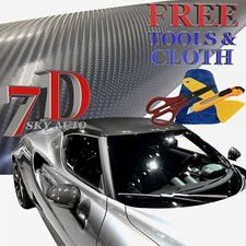 New 7d Dark Gray Shinny Glossy Carbon Fiber Vinyl Wrap Sheet With Air Release