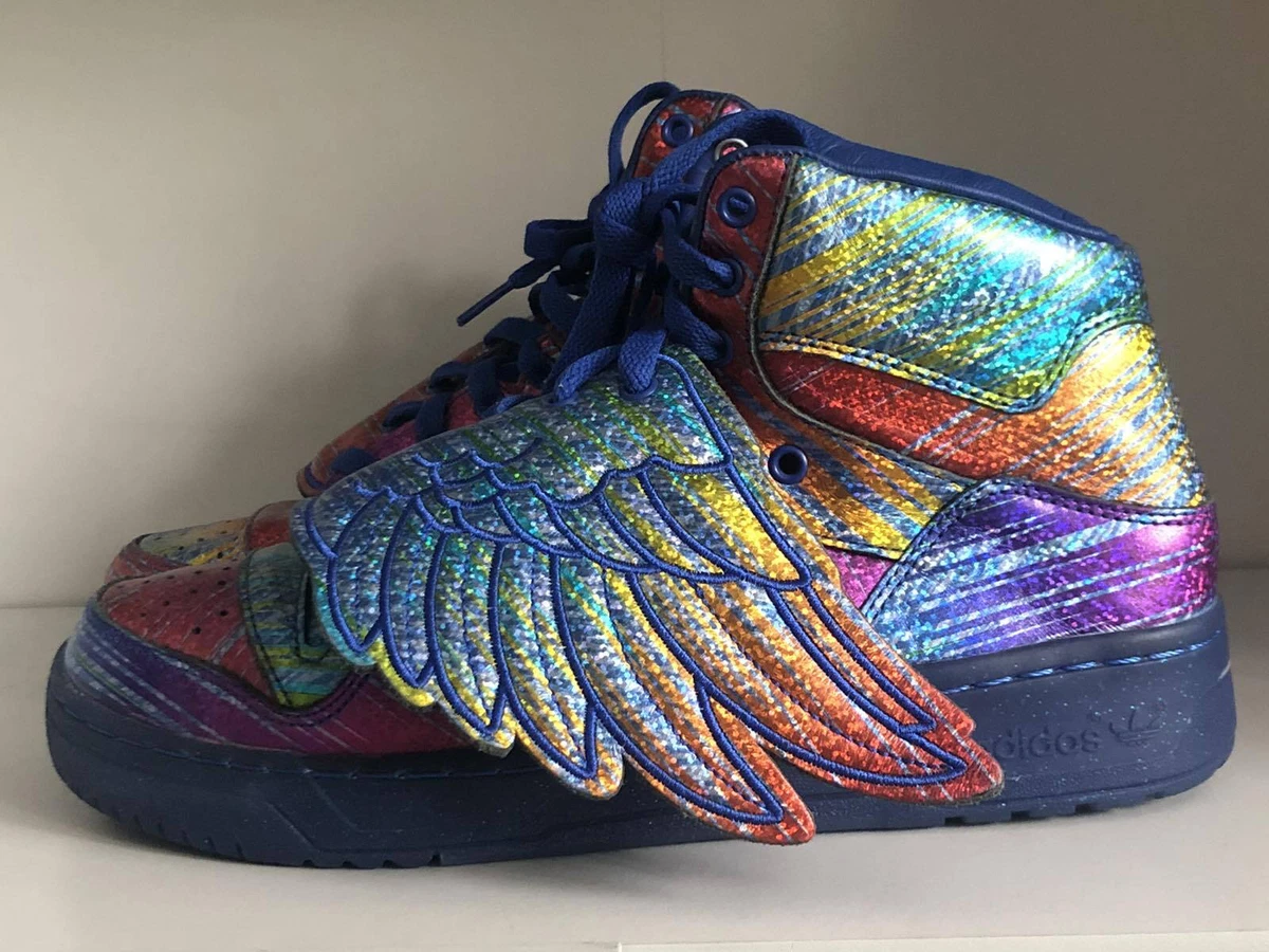 caos triunfante Velo Adidas Jeremy Scott JS Rainbow Foil Wings Shoes Q23650 Sz 8.5 | eBay