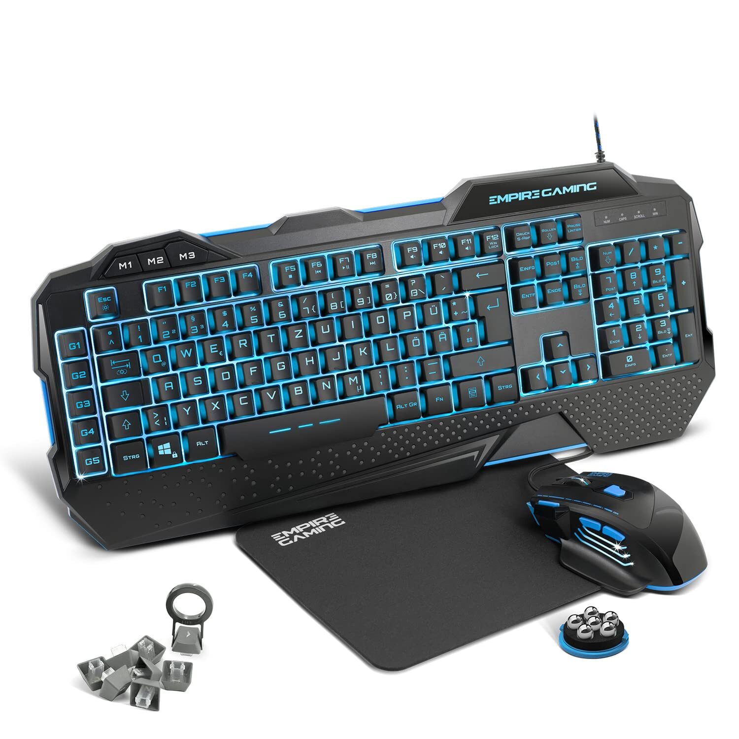 EMPIRE GAMING - PC-Gamer-Pack Hellhounds Deutsch - Tastatur Maus Mausmatte - ...