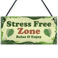 Stress Free Zone Relax And Enjoy Hot Tub Sign Garden Shed Summerhouse Sign Decor