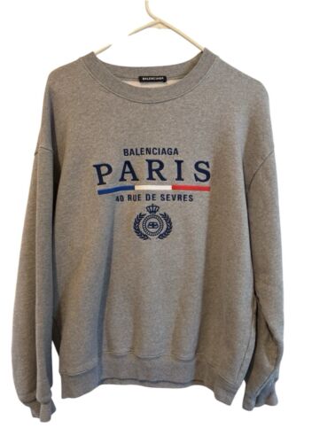 Balenciaga Paris Logo Crewneck Sweater Pre Owned Size Large