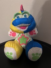 Fisher Price 1991 Puffalump Nylon Dinosaur Rattle Eyes-Teether Adorable