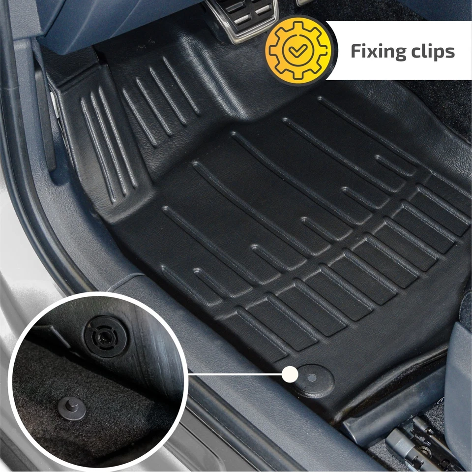 3D напольные коврики для 2009-2017 Volkswagen CC сверхпрочный всепогодный вкладыш комплект из 2 рядов - Изображение 4 из 4