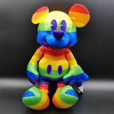 Disney's Mickey Mouse Rainbow Plush Doll 15.5" Height Mickey Pride Doll New