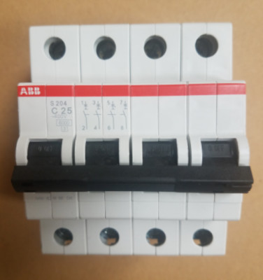 1PC Original ABB miniature circuit breaker S204-C25 4P 25A Free shipping
