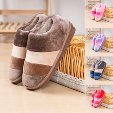 Womens Shoes Slippers Anti-Slip Flat Home Ladies Mens Plush Soft Thick Warm