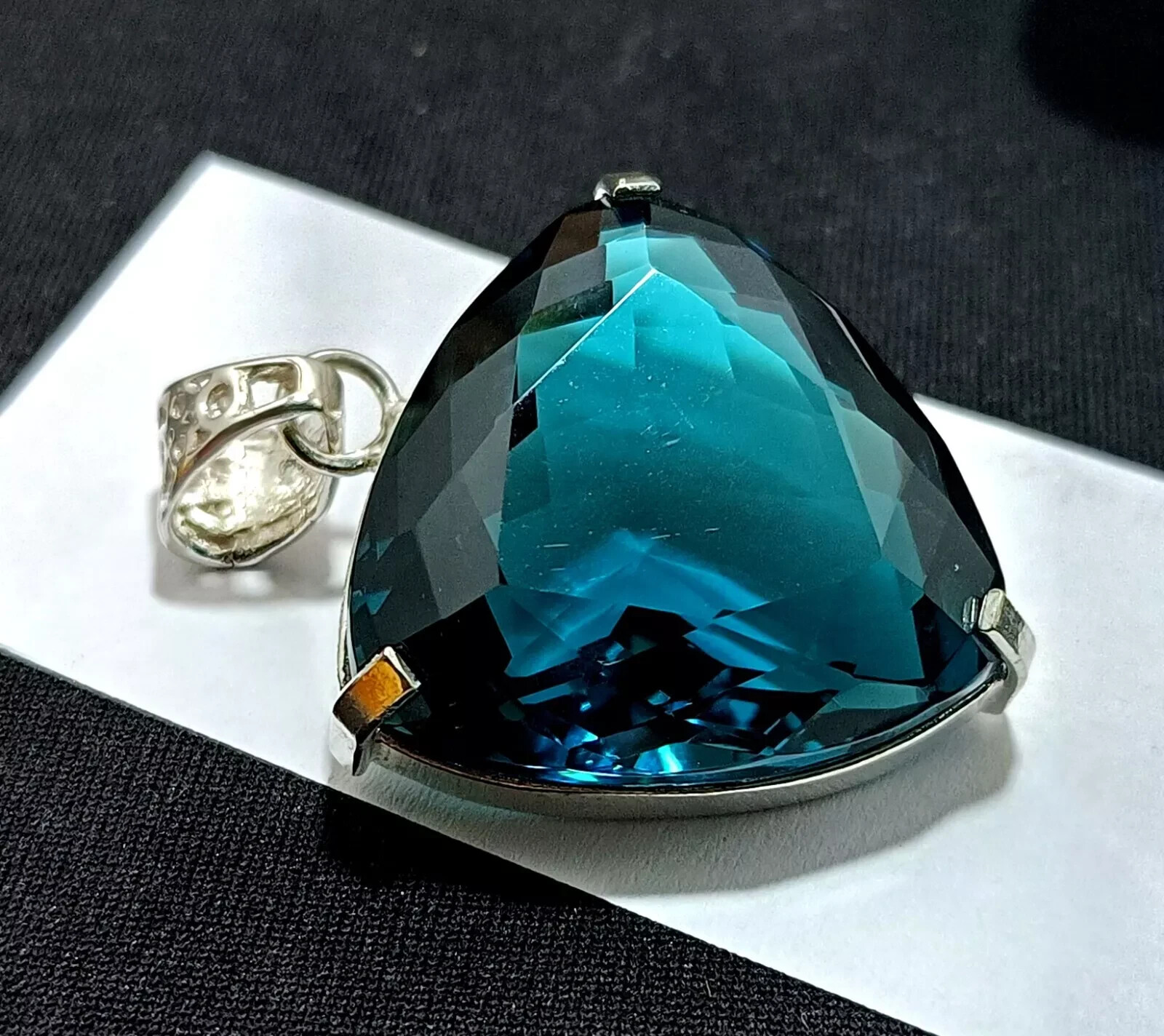 London Blue Topaz Pendant 925 Sterling Silver Pendant Gemstone Jewelry 56.50 Ct