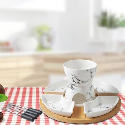 Home Tea Light Candle Fondue Set with Forks and Dishes Fondue