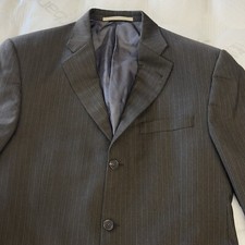 Burberry Blazer Suit Jacket Union Made in USA Green Pinstripe 3 Button Size 40L