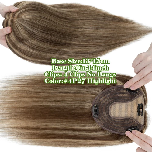 100% Echthaar Topper Toupet Extensions Clip In Remy Human Hair Toupee Haarteil l - Bild 72 von 84