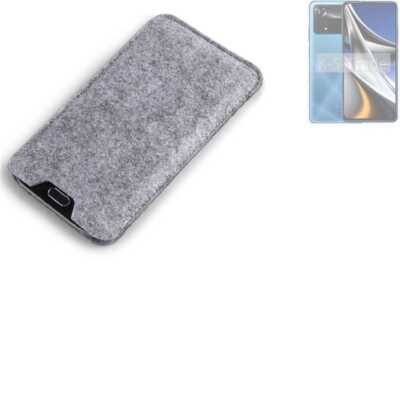 Filz Hülle für POCO X4 Pro 5G grau Sleeve Case Tasche Schutz Hülle