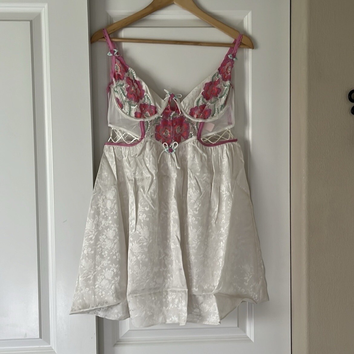 NWT For Love & Lemons Festival Floral Mini Slip Dress Sz Large Satin Ivory | eBay NWT For Love & Lemons Festival Floral Mini Slip Dress Sz Large Satin Ivory | eBay