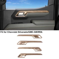 Wood Grain For Chevy Silverado/GMC Sierra 22+ Inner Door Handle Bezel Cover Trim