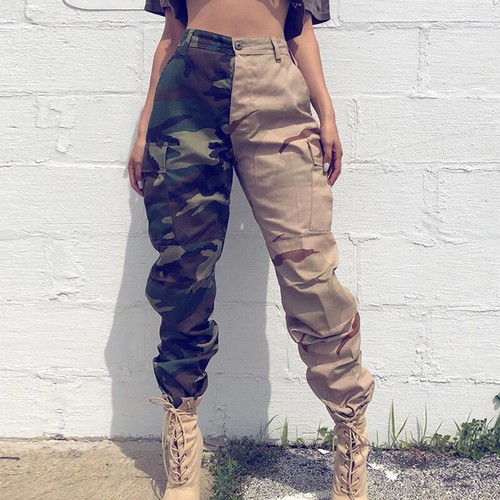 Women's Cargo Camo Camouflaged Pants 
