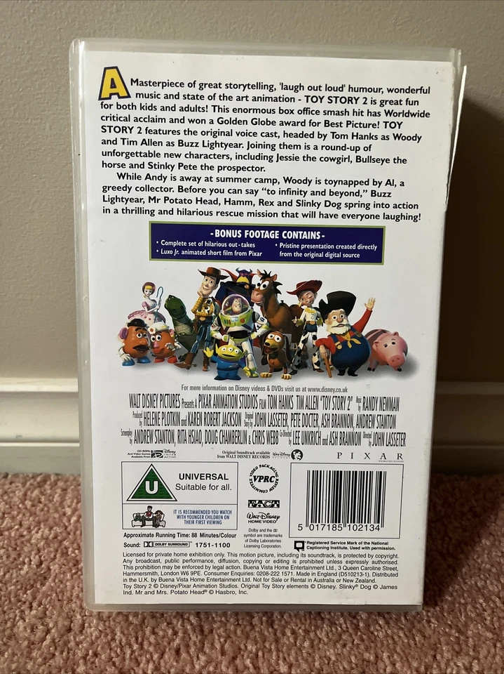 Toy Story 2 VHS Movie Video Cassette Tape - Image 2 of 4