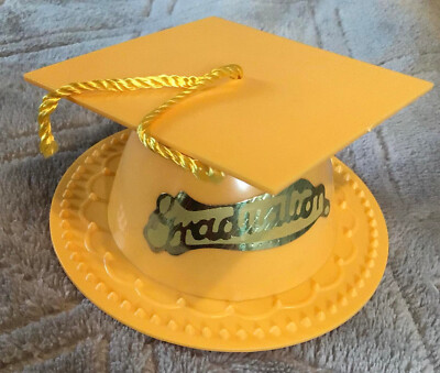 Yellow Graduation Cap w/ Gold Tassel Cake Topper, Decoration