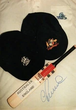 England Cricket GEOFF PULLER Signed Ashes Cap Ltd Edition Post Card