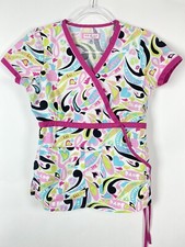 Koi Scrub Top Size XS Peace Hearts 115PRMLF Kathryn Nursing Medical Uniform