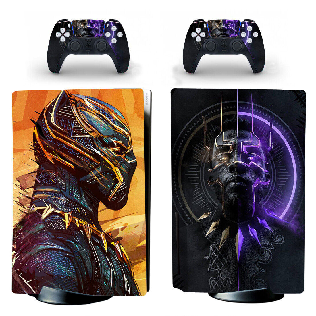 PS5 Standard Disc Console Vinyl Skin Sticker Decal Black Panther Wakanda Forever-image