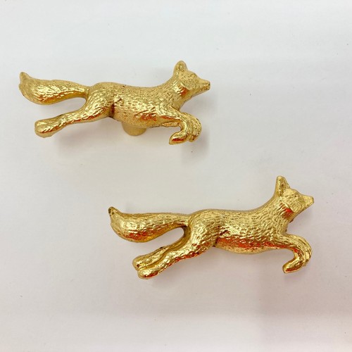 Running Fox Woodland Knob in Gold - Drawer Pull Door Pull Cabinet Cupboard - Picture 11 of 12
