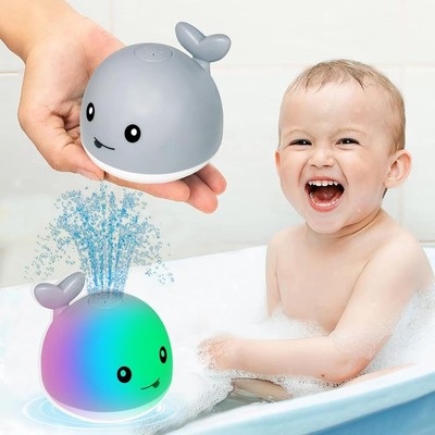 TFS TOP·FANS Baby Whale Bath Toy Infant: Light Up Fountain 6-12 Months Old Bath