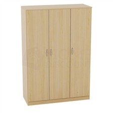 Wooden Wardrobe with 3 Modern Doors Hanging Rail Storage Bedroom Furniture