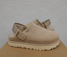 UGG DRIFTWOOD GOLDENSTAR CLOG SUEDE PLATFORM SANDALS, WOMEN US 9/ EUR 40 NIB