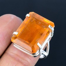 Citrine Handmade 925 Sterling Silver Jewelry Ring US Size 8