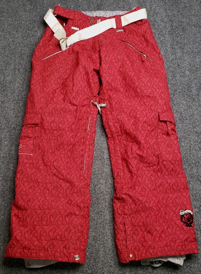 Ride Snowboard Pants Womens Medium Red Cell 5 Teflon Ski Snow - Image 2 of 4