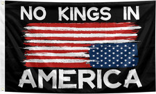 No Kings in America Flag 3X5 Feet with 2 Brass Washers Outdoor Garden Yard Lawn