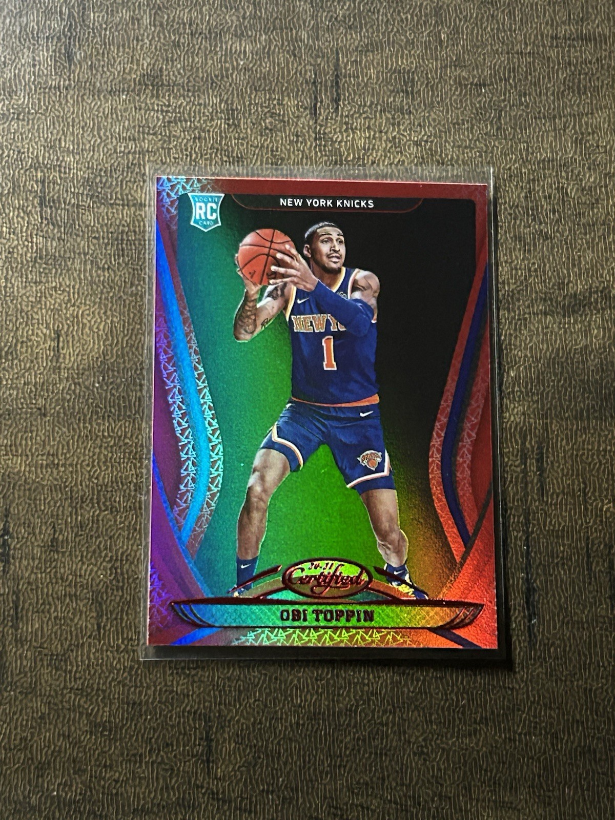 2020-21 Panini Certified Obi Toppin RC Mirror Red Rookie Card #193 NY Knicks