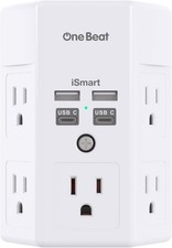 1680J Power Strip Surge Protector, 5 Outlets 4 USB Ports Wall Mount Charger