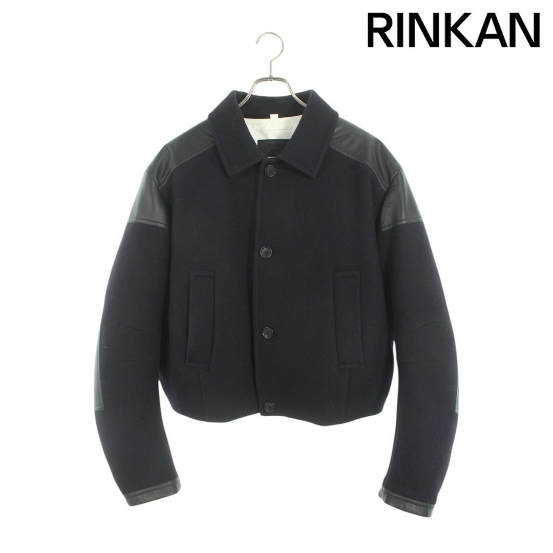 PRADA SGC425 Leather Switched Cropped Coat Down Jacket Men's XL Used 872171e5609