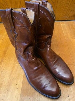 LUCCHESE CLASSICS COWBOY WESTERN BOOTS LEATHER LEDER COGNAC US 12 EUR 45 UK 11