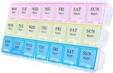 Weekly Pill Organizer 3X a Day, Large Pill Box 7 Day 3 Times a Day with Separate