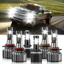 For Chevy Silverado 2500 HD 2001-2002 LED Headlight Bulb Hi/Lo Beam+ Fog Light