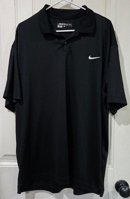 NikeGolf Dri-Fit  Mens Polo Shirt Short Sleeve Black Stretch Size XL