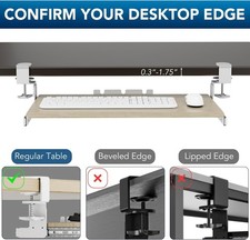 Keyboard Tray Under Desk Pull Out with Extra Sturdy C Clamp Mount System, 27.3"