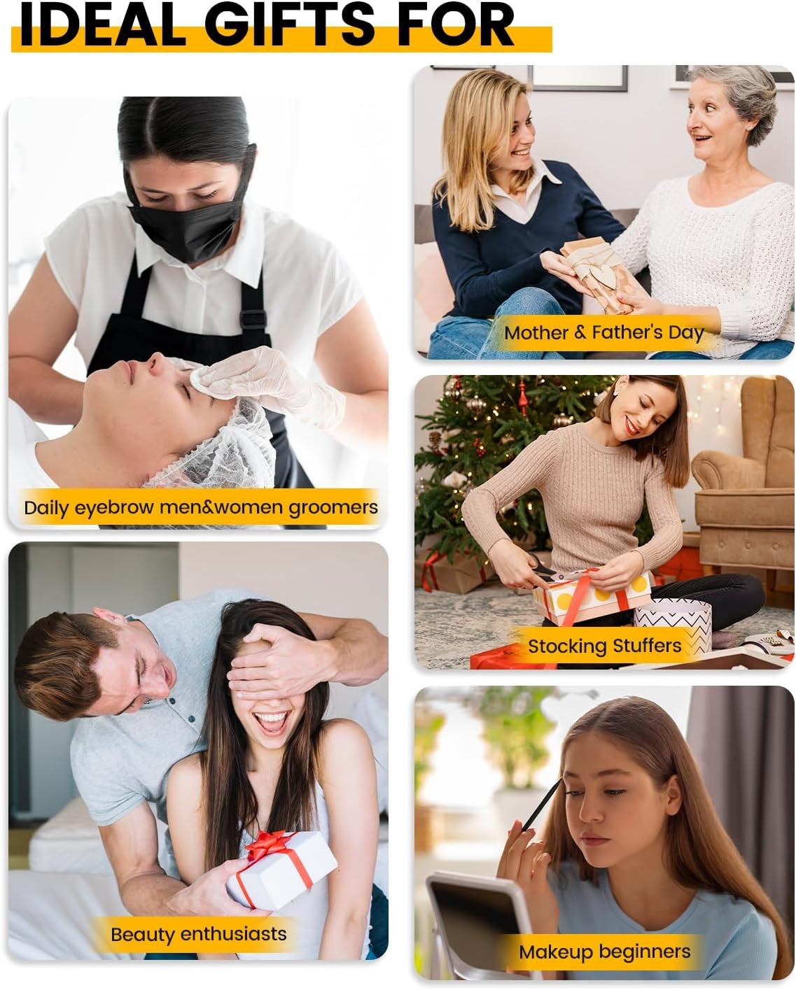 Eyebrow Scissors with Comb - Stainless Steel Eyebrow Trimmer for Women and Men, 