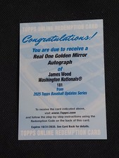 2025 Topps Update Real One Golden Mirror SSP Autograph James Wood RC Redemption