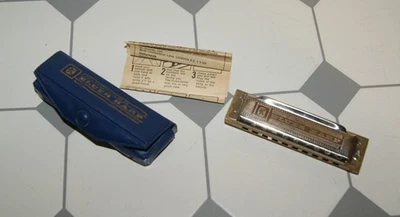 HARMONICA 10 trous BLUES HARP de HOHNER   ÉTUI + NOTICE en la A - Photo 1/2